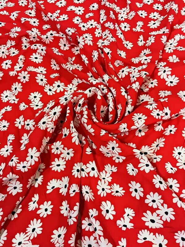 Daisy Delight | Crinkle Rayon Fabric | 138cm wide