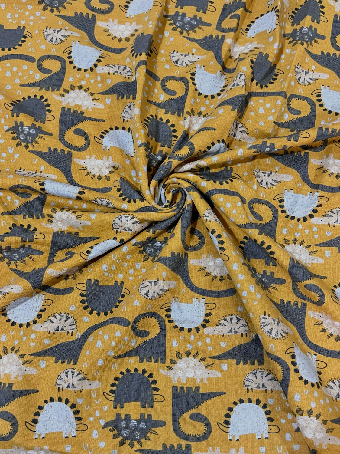 Mustard Dinos | Tracksuiting Sweatshirt French Terry Fleece | 200cm Wide