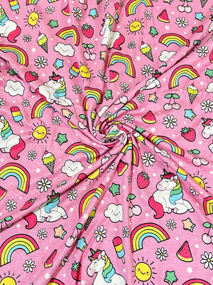 Unicorn Land | Modal Rayon Spandex Fabric | 165cm Wide