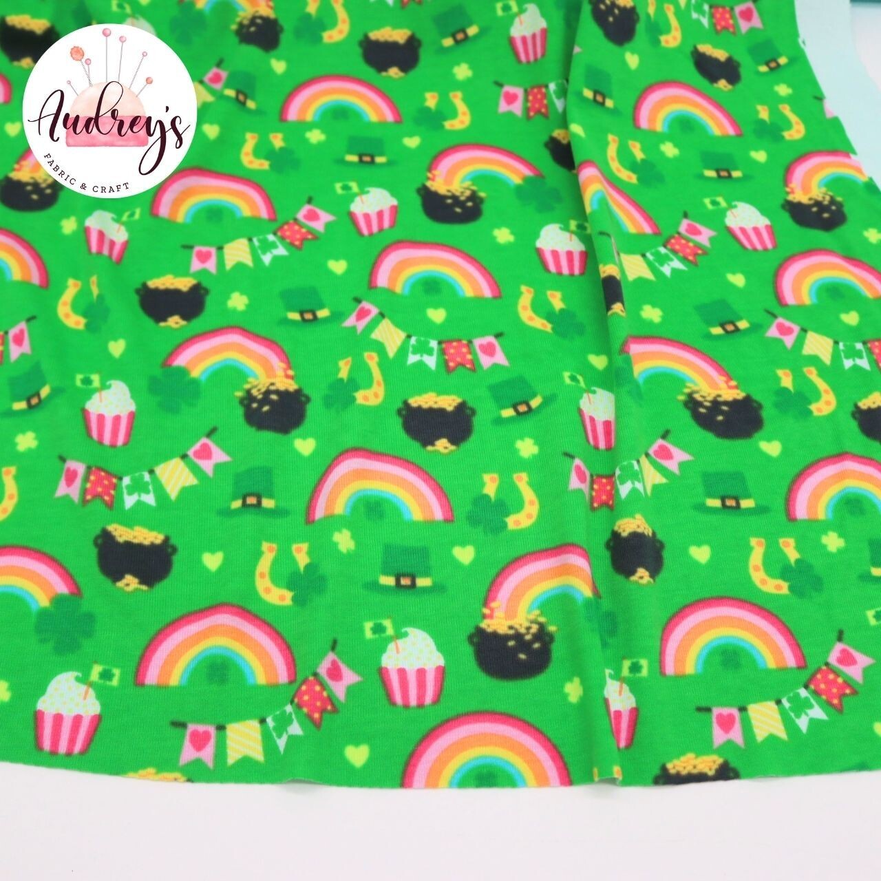 Lucky Days | Cotton Lycra Print Fabric, 240gsm | 164cm Wide