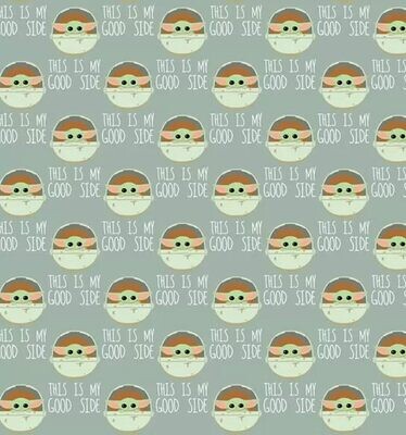 Baby Yoda Grogu, Good Side | Licensed Quilting Cotton | 112cm wide