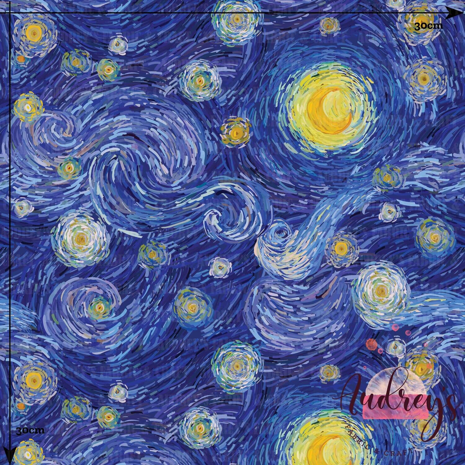 Starry Night | Digital-Print Cotton Woven | 145cm wide
