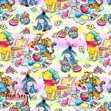 Winnie &amp; Friends. Easter Picnic | Digital-Print Cotton Lycra 240gsm | 150cm wide