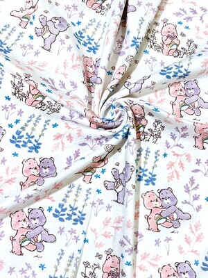 Carebears, Springtime | Licensed Ribbed Cotton Jersey | 157cm Wide