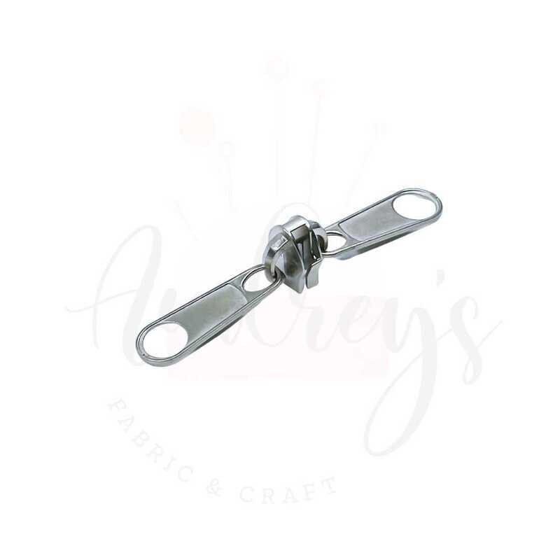 Silver | Double-Sided Zipper Sliders | Fits #5 Nylon Zippers