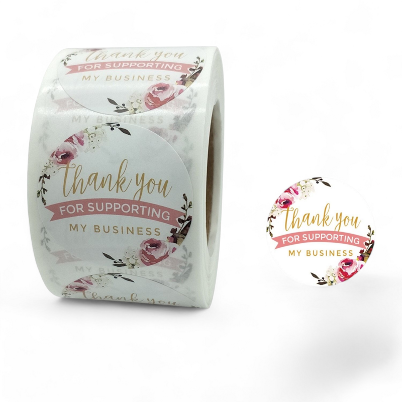 "Thank You for Supporting My Business" | 1.5'' (38mm) Scrapbooking Gift Wrapping Sticker