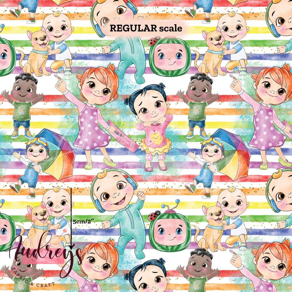 Cocomelon, Rainbow Stripes | PRE-ORDER | Choose Your Own Base