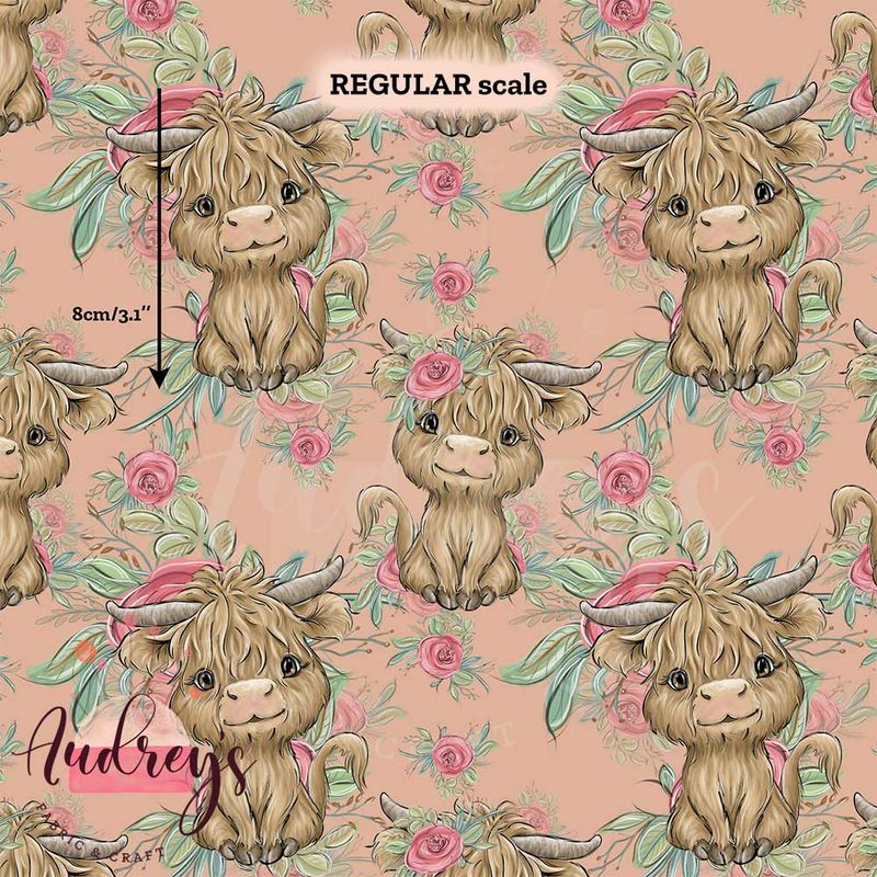 Highland Cow, Blush Toss | PRE-ORDER | Choose Your Own Base