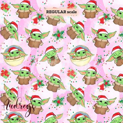 Baby Yoda Grogu Xmas, Pink | PRE-ORDER | Choose Your Own Base