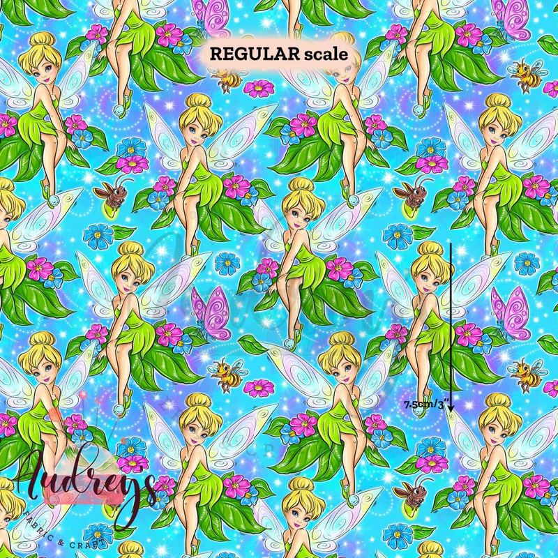 Tinkerbell | PRE-ORDER Digitally Printed Fabric | 27 Fabric Bases