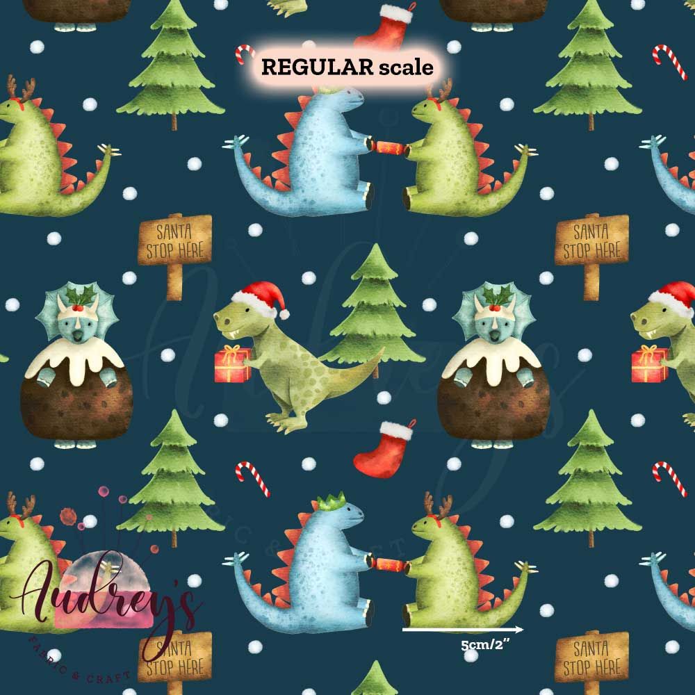 Xmas Dinos, Navy | PRE-ORDER | Choose Your Own Base