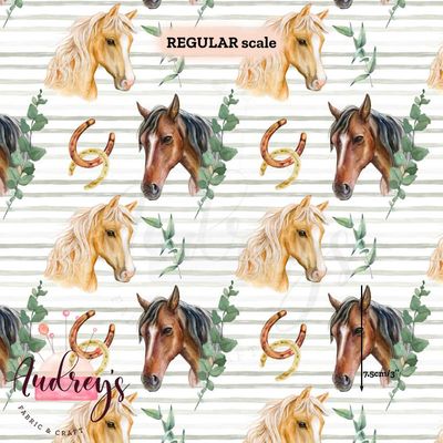 Watercolour Horses on Stripes | PRE-ORDER | Choose Your Own Base