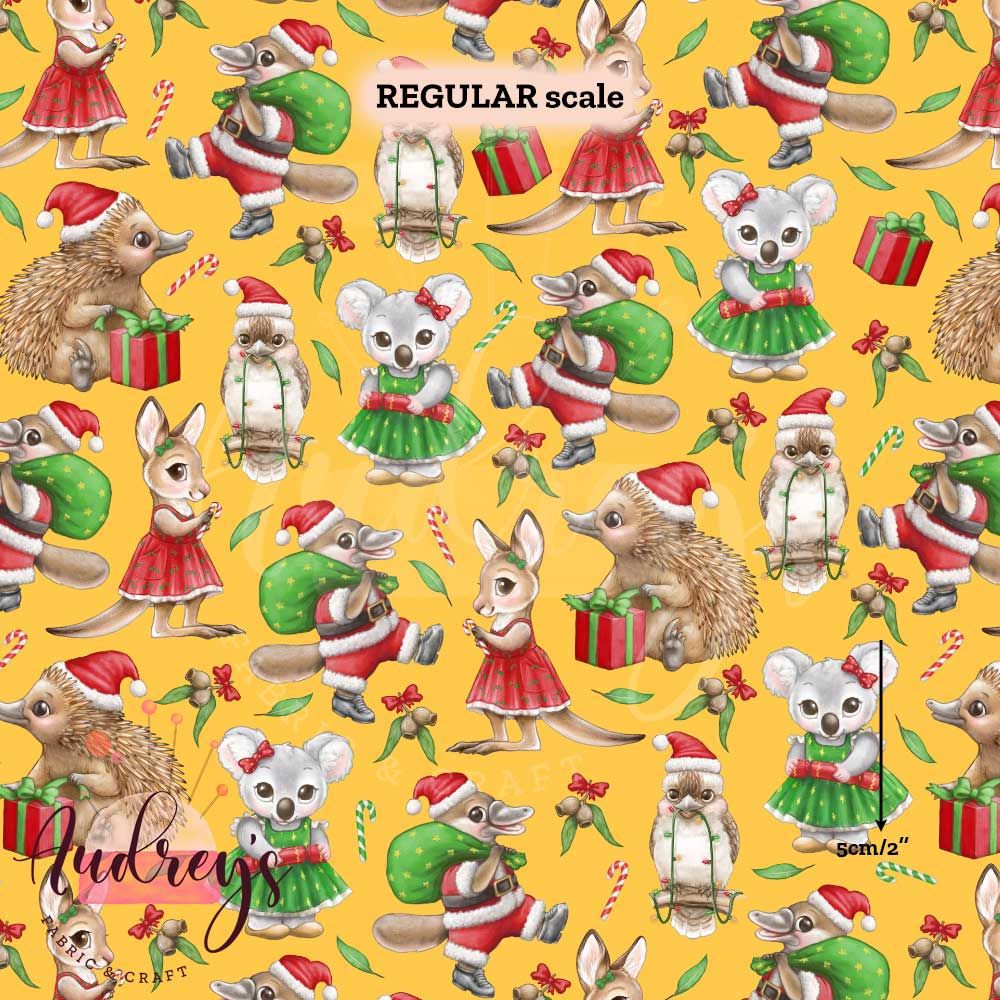 Aussie Xmas Animals, Yellow | PRE-ORDER | Choose Your Own Base