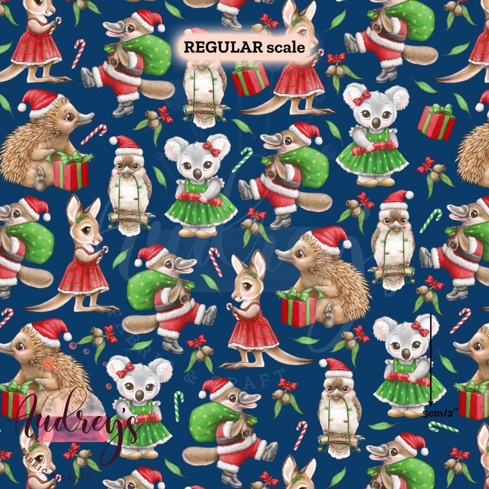 Aussie Xmas Animals, Navy | PRE-ORDER | Choose Your Own Base