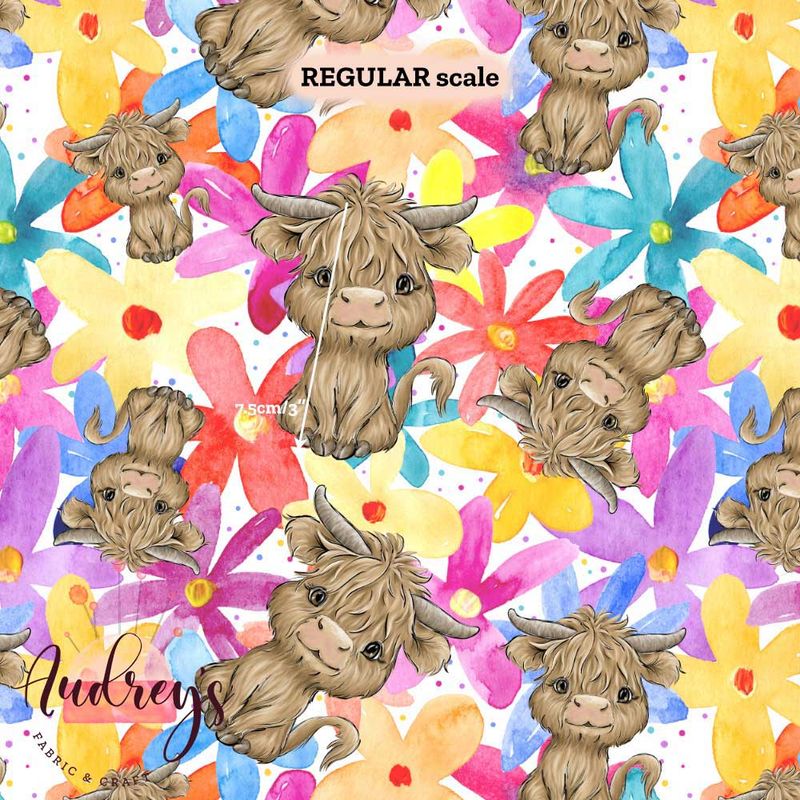 Highland Cow Rainbow Daisies | PRE-ORDER | Choose Your Own Base