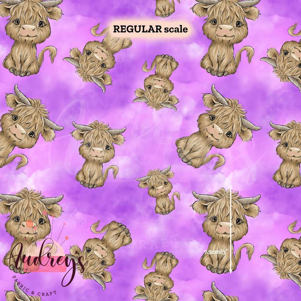 Highland Cow, Pink &amp; Purple Splatter | PRE-ORDER | Choose Your Own Base