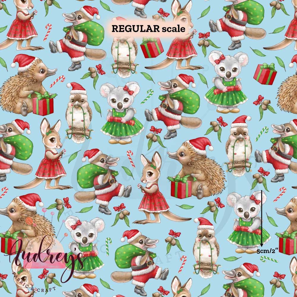 Aussie Xmas Animals, Blue | PRE-ORDER | Choose Your Own Base