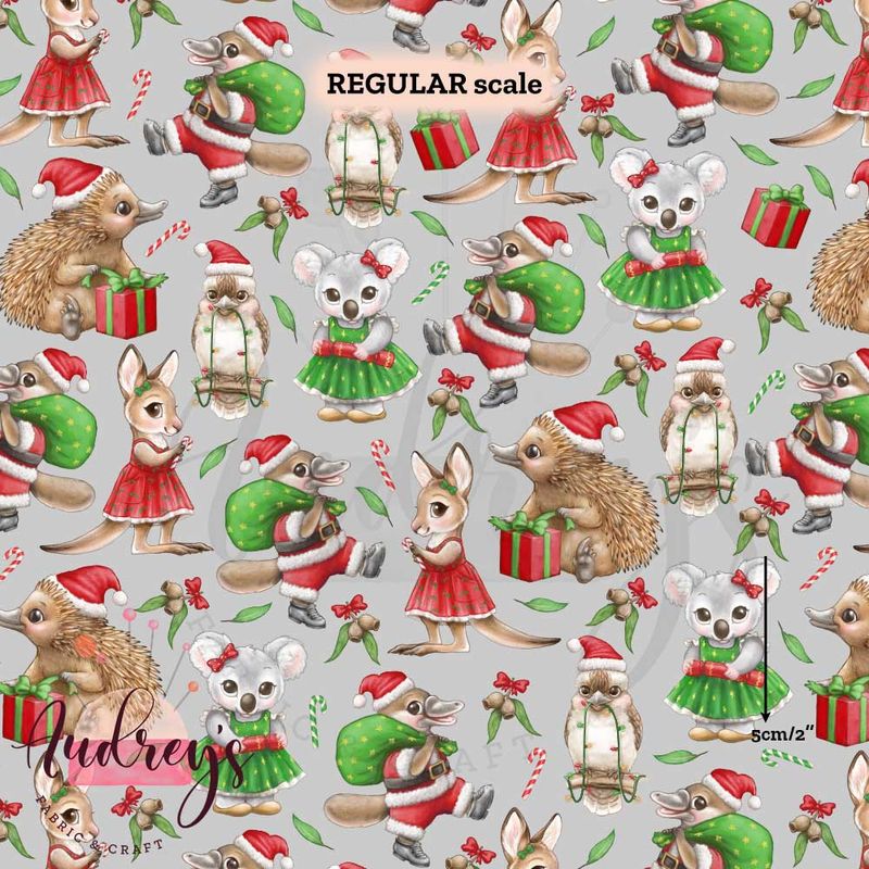 Aussie Xmas Animals, Grey | PRE-ORDER | Choose Your Own Base