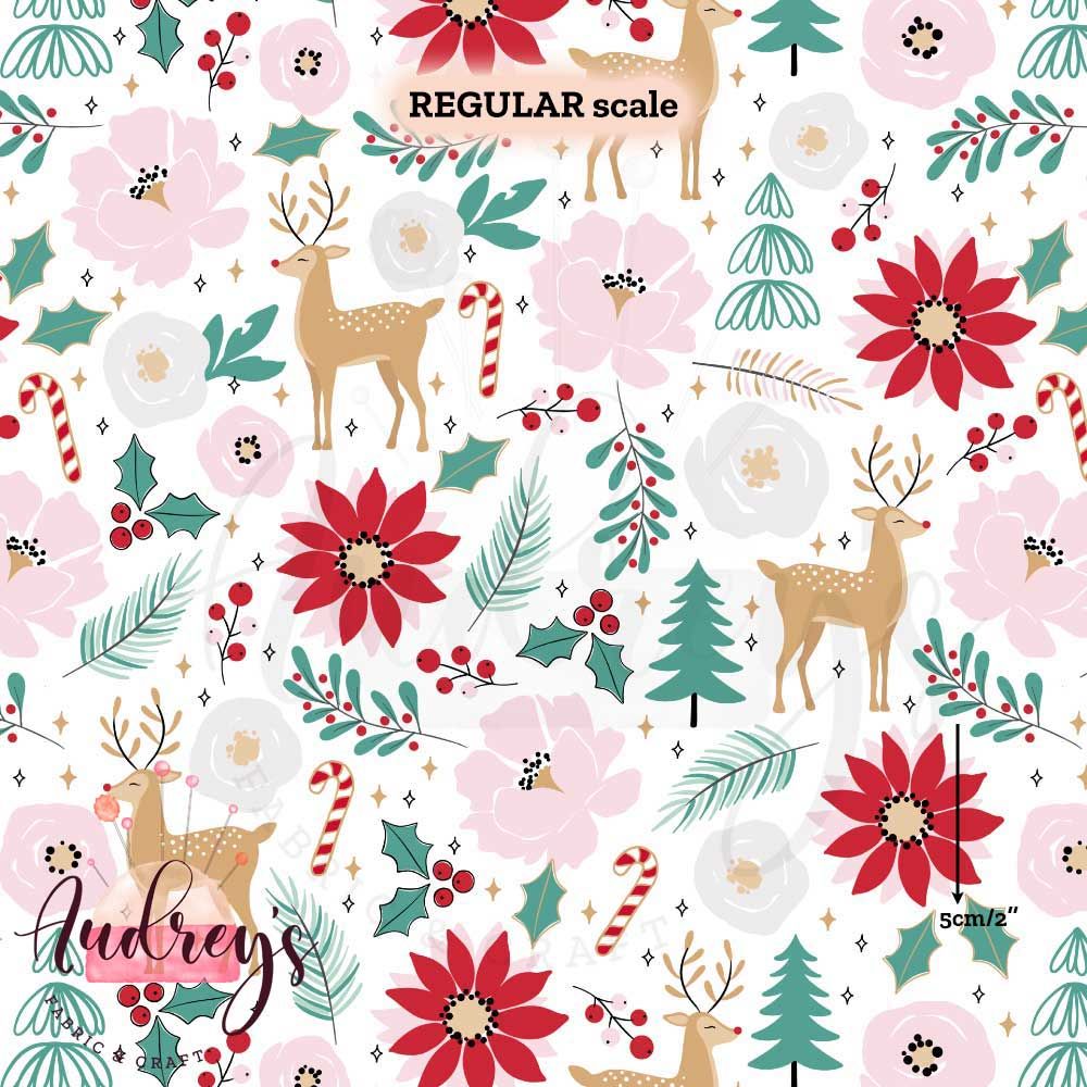 Christmas Flowers &amp; Reindeer | PRE-ORDER | Choose Your Own Base