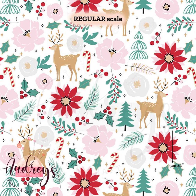 Christmas Flowers &amp; Reindeer | PRE-ORDER | Choose Your Own Base