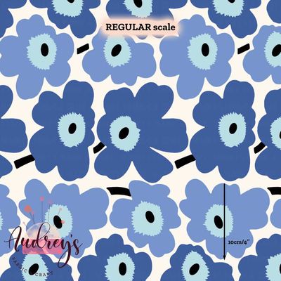 Retro Floral, Blues | PRE-ORDER | Choose Your Own Base