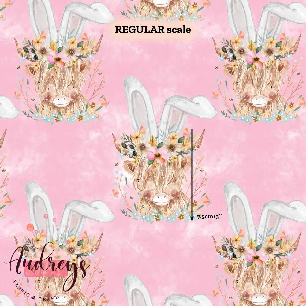 Floral Cows Easter, Pink | PRE-ORDER | Choose Your Own Base