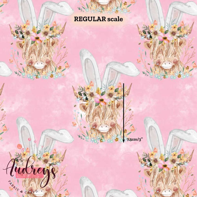 Floral Cows Easter, Pink | PRE-ORDER | Choose Your Own Base