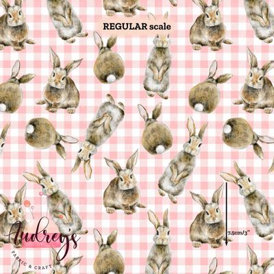 Rabbits, Pink Gingham | PRE-ORDER | Choose Your Own Base