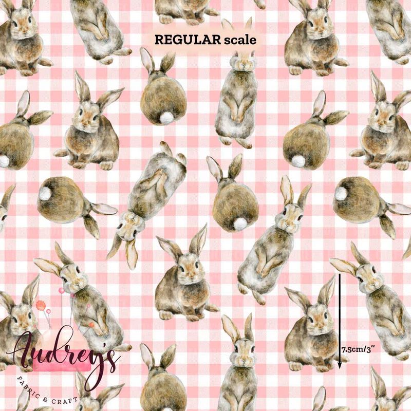 Rabbits, Pink Gingham | PRE-ORDER | Choose Your Own Base