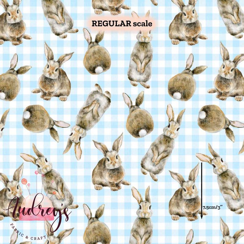 Rabbits, Blue Gingham | PRE-ORDER | Choose Your Own Base