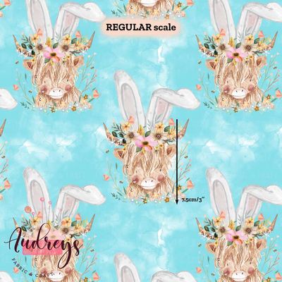 Floral Cows Easter, Blue | PRE-ORDER | Choose Your Own Base