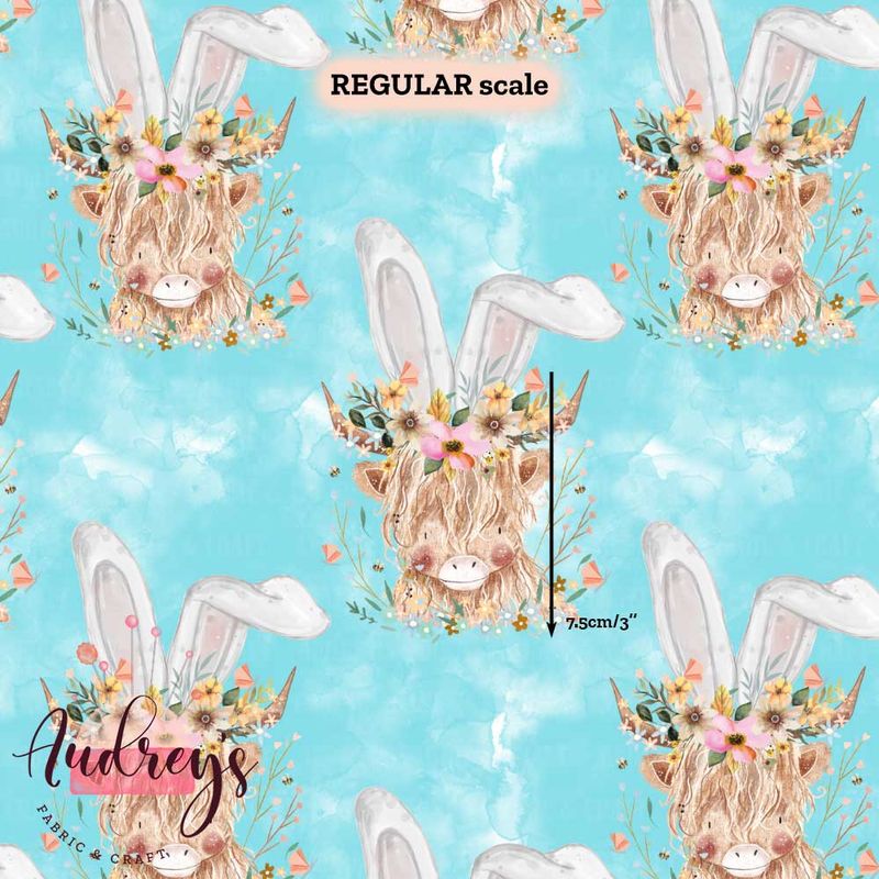 Floral Cows Easter, Blue | PRE-ORDER | Choose Your Own Base