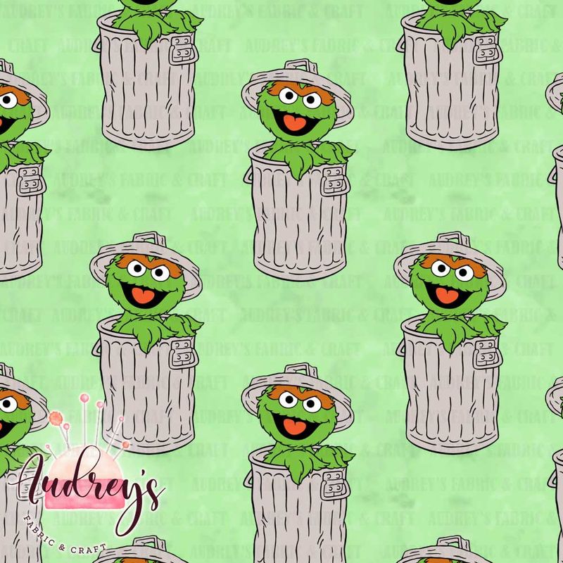 Oscar the Grouch, Muppet | PRE-ORDER Digitally Printed Fabric | 27 ...
