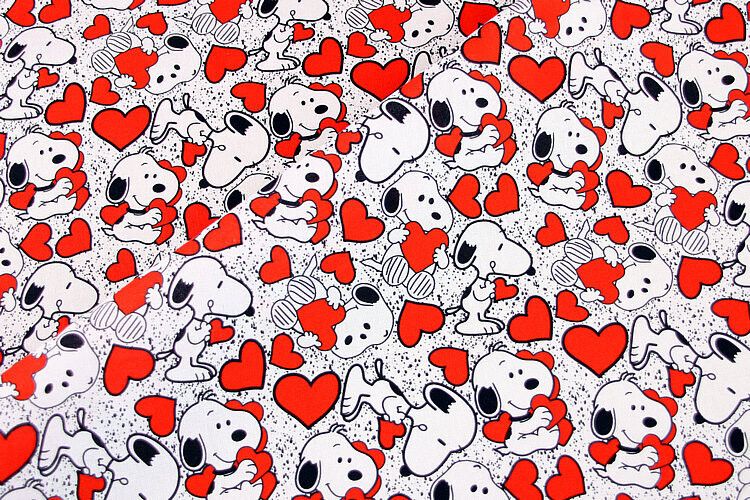 Snoopy Hearts | Digital Print Custom Cotton Woven | 145cm wide