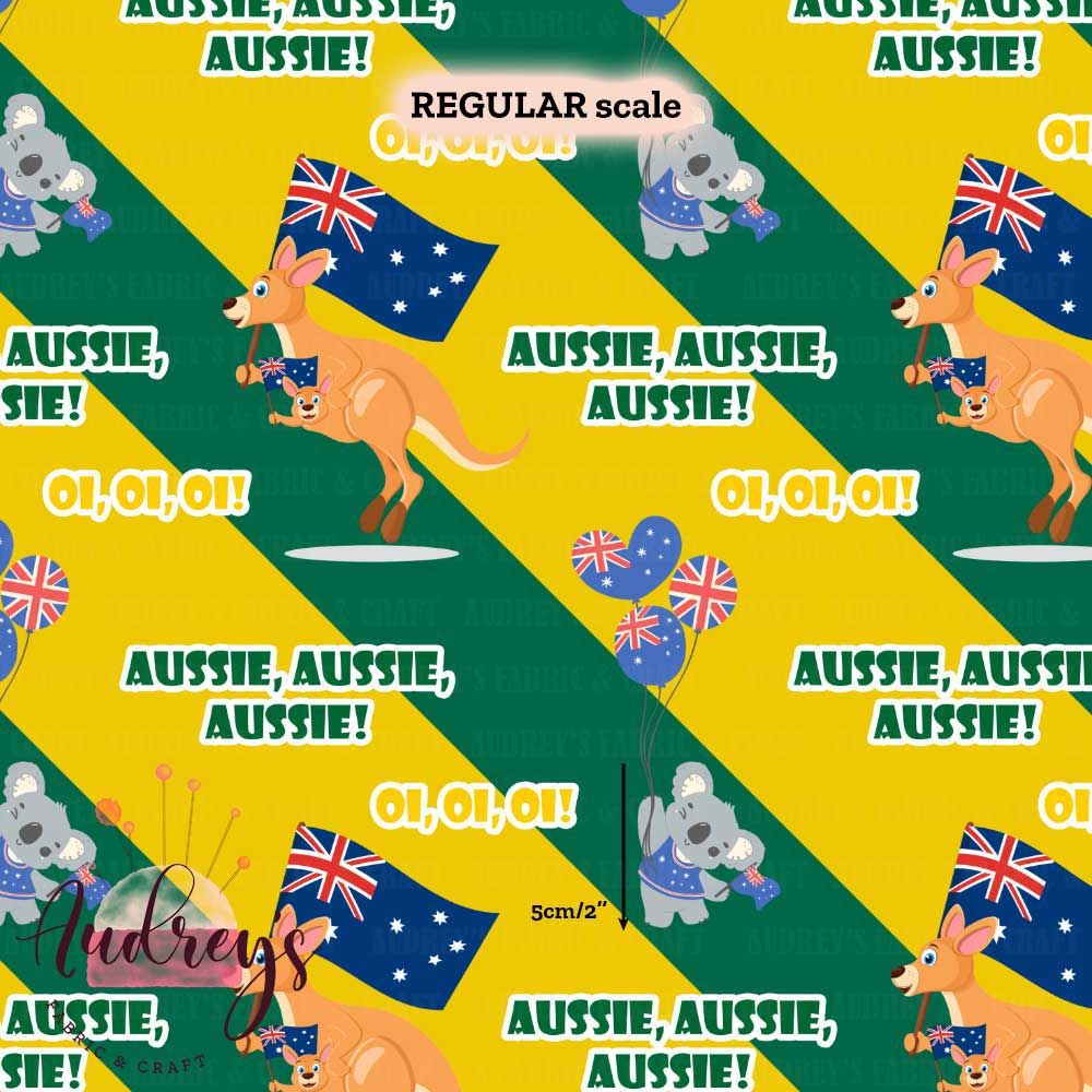 Aussie, Aussie, Aussie | Digital Print Custom Cotton Woven | 145cm wide