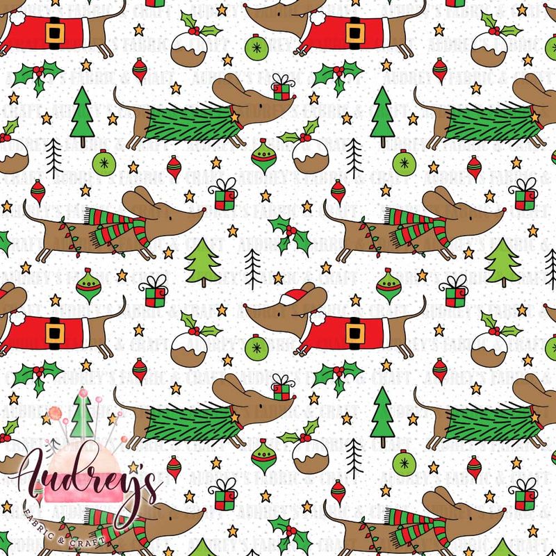 Xmas Dachshunds Doodles | PRE-ORDER | Choose Your Own Base