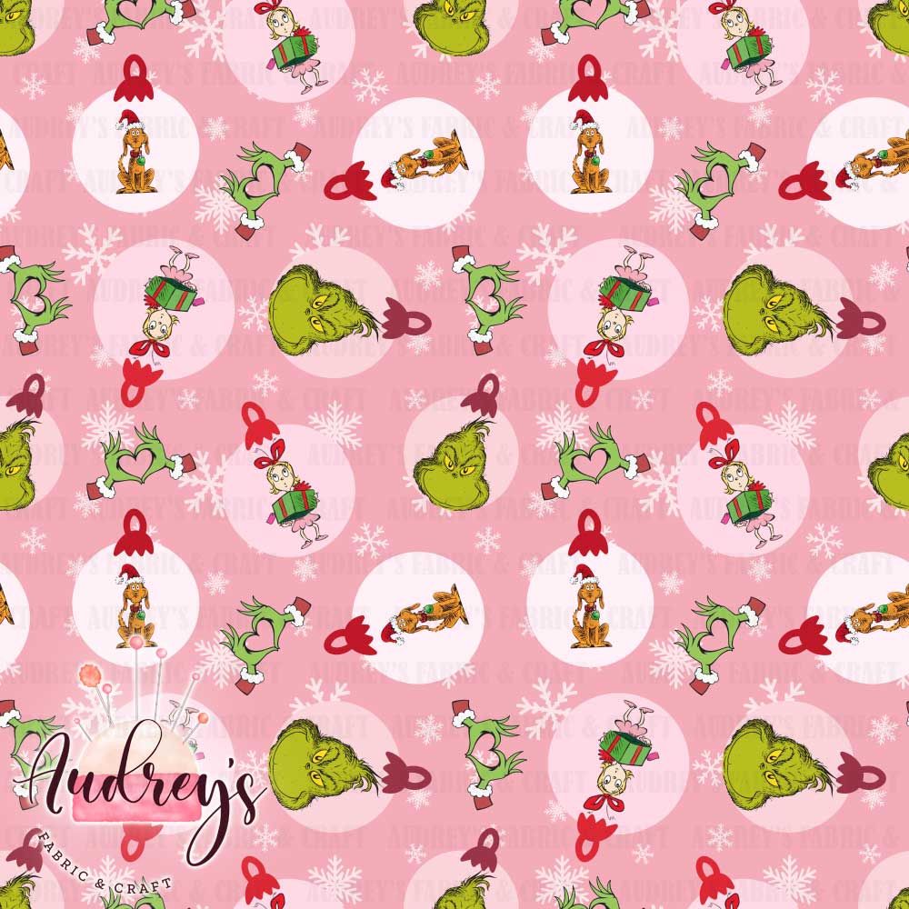 Grinch Circles, Pink | PRE-ORDER | Choose Your Own Base