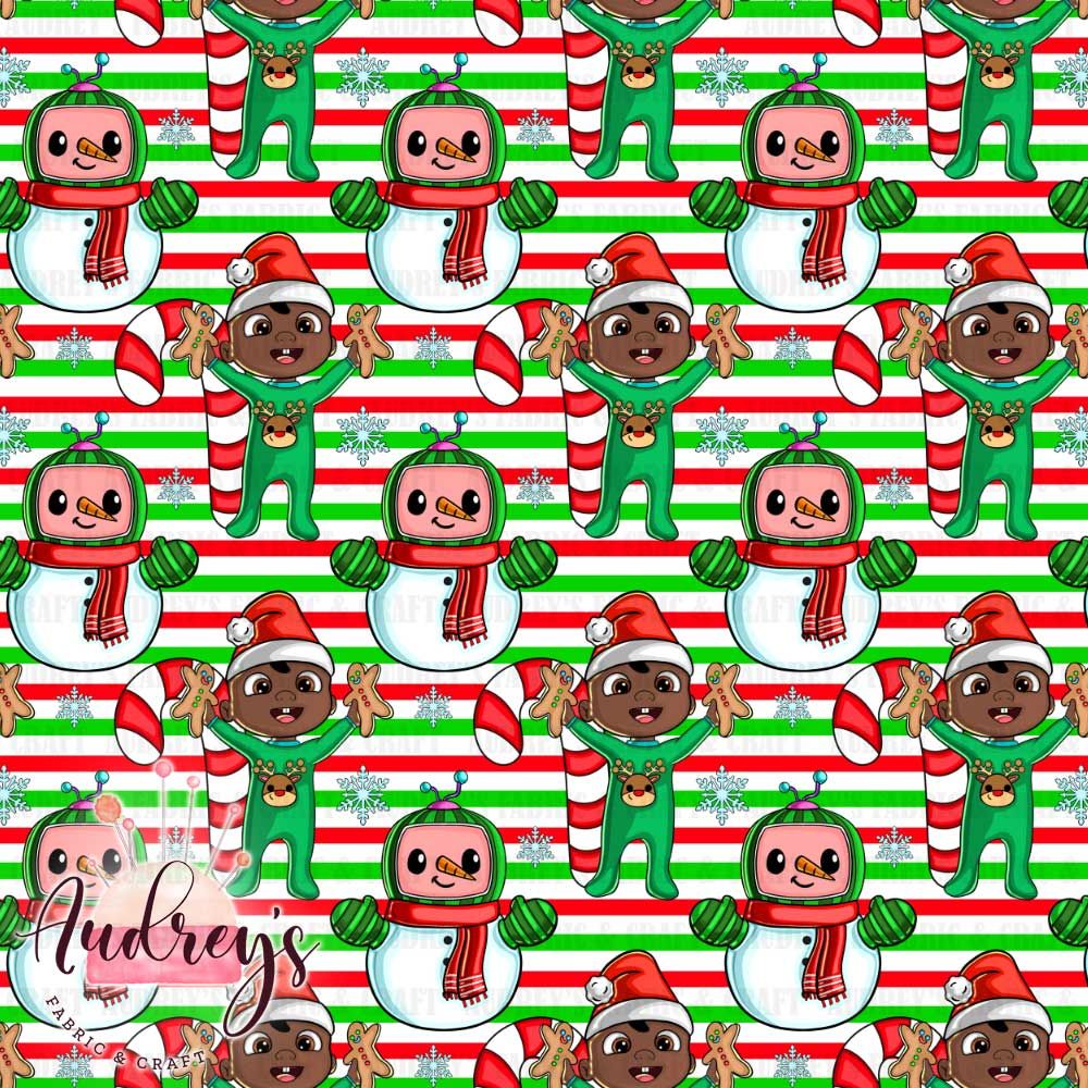 Xmas Cocomelon, Stripes | PRE-ORDER | Choose Your Own Base