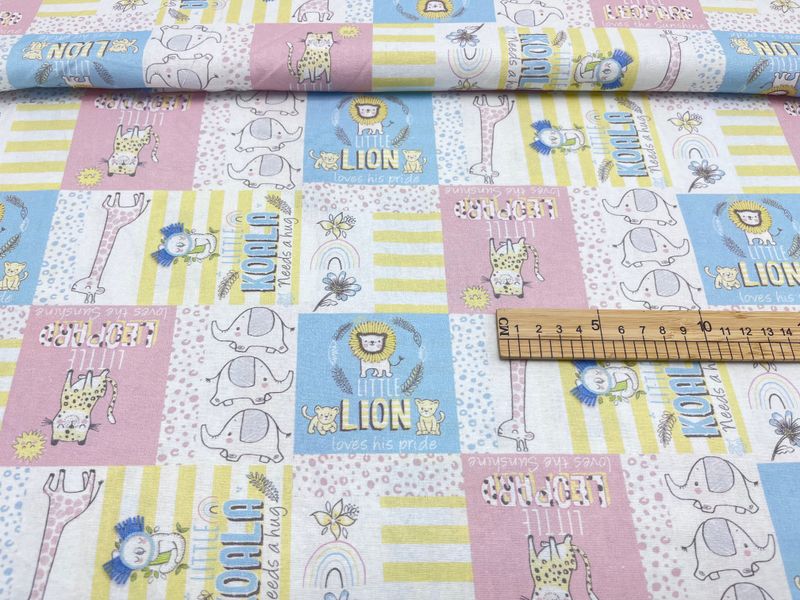 Nursery Animal Patchwork | Quilting Cotton | 112cm wide