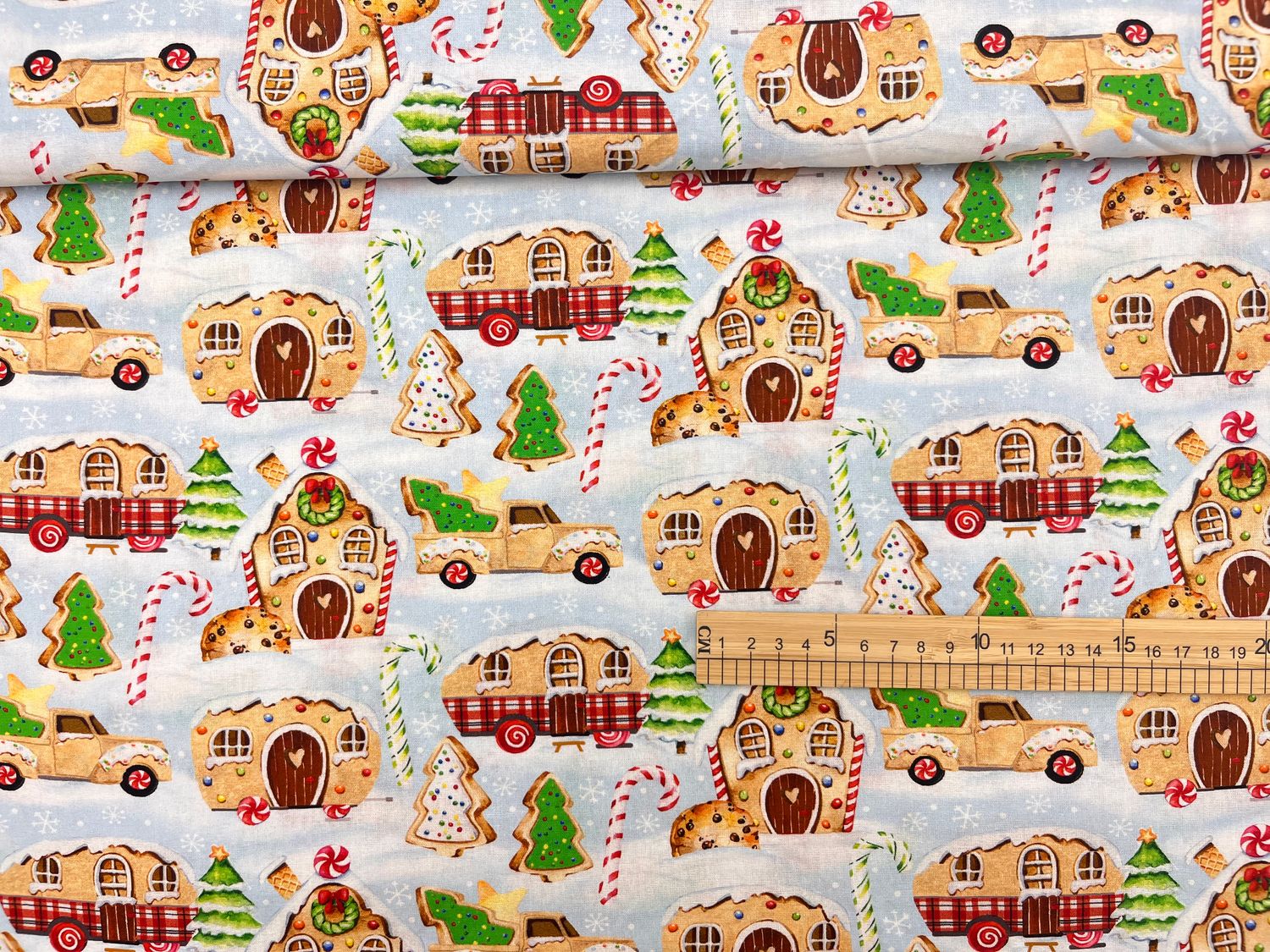 Xmas Gingerbread Caravan | Quilting Cotton | 112cm Wide