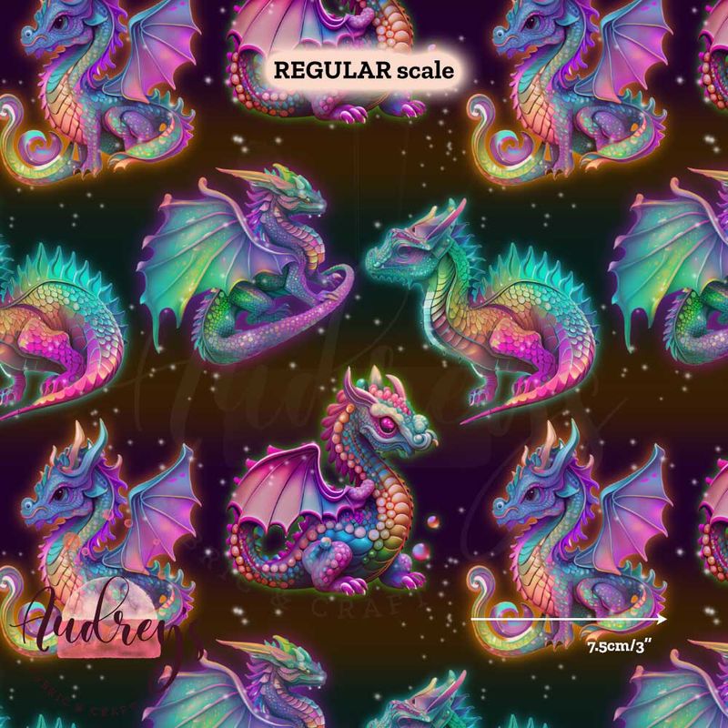 Mystic Dragons | Digital Print Custom Quilting Cotton Woven | 145cm wide