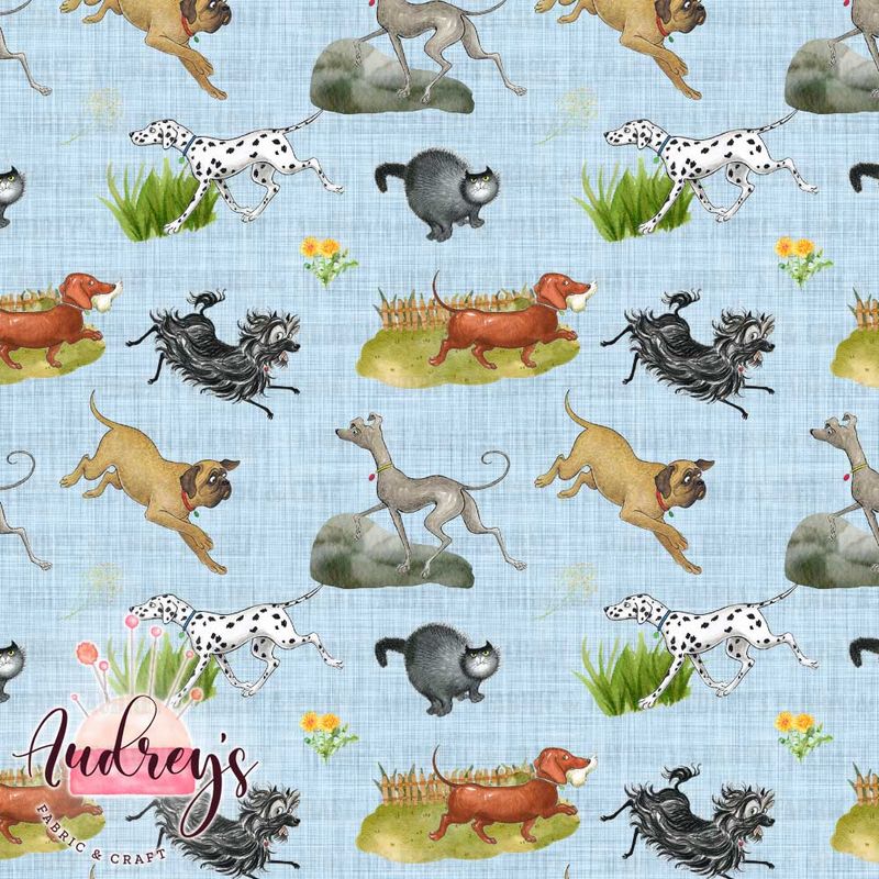 Fluffy Dog &amp; Friends, Blue | PRE-ORDER | Choose Your Own Base