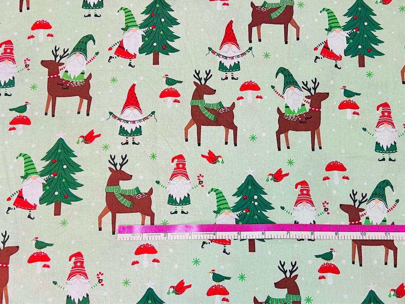Xmas Gnomes &amp; Reindeers | Quilting Cotton | 112cm Wide