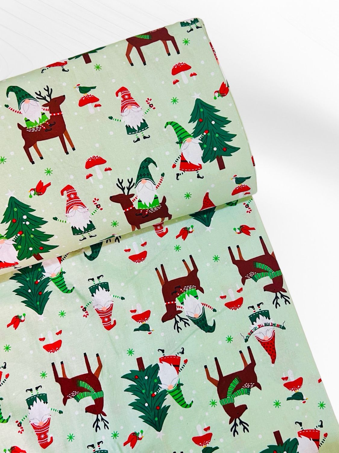 Xmas Gnomes &amp; Reindeers | Quilting Cotton | 112cm Wide