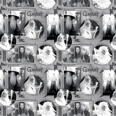 Lord of the Rings, Gandolf on Grey | Licensed Quilting Cotton | 112cm Wide