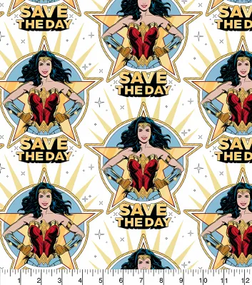 Wonderwoman, Save the Day | Licensed Quilting Cotton | 112cm Wide