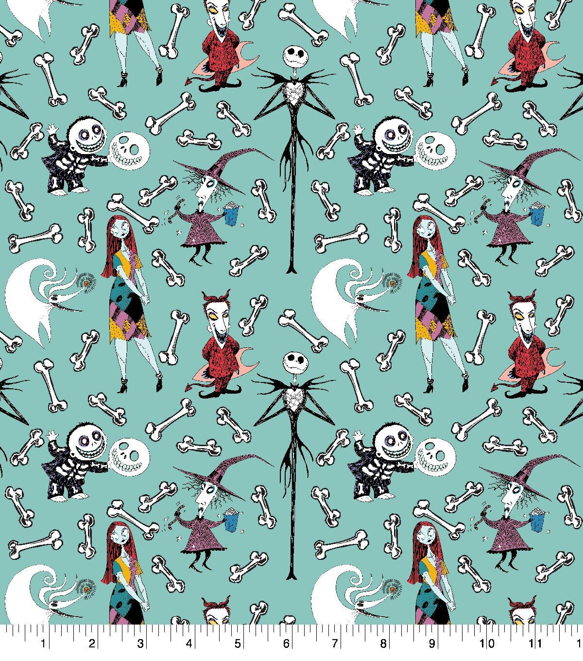 Nightmare Before Christmas, Bones | Licensed Quilting Cotton | 112cm wide