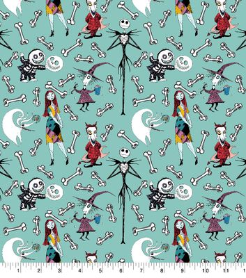 Nightmare Before Christmas, Bones | Licensed Quilting Cotton | 112cm wide