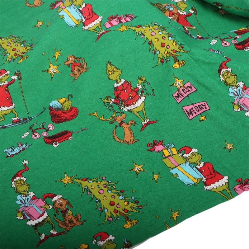 Grinchmas | Licensed Cotton Lycra Fabric, 180gsm