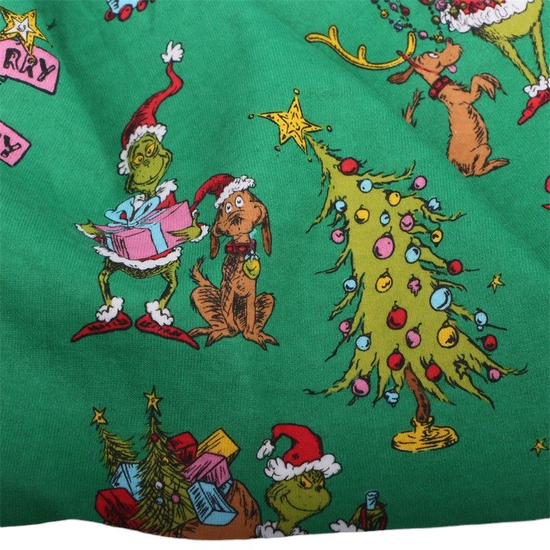 Grinchmas | Licensed Cotton Lycra Fabric, 180gsm